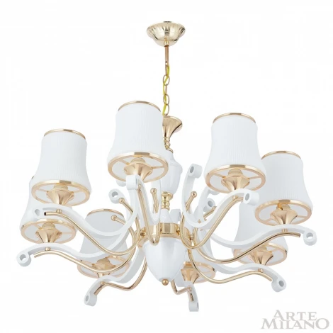 Подвесная люстра Arte Milano Florentia-3987 303987/8 Wh/Gd (220V, на цепи)