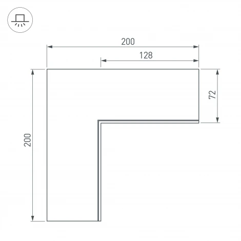 Угол SL-LINIA55-FANTOM внутренний (Металл) 030130 Arlight