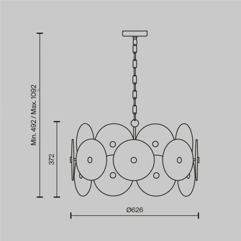 Подвесная люстра Maytoni Aster MOD007PL-08G (220V, на цепи, круглые)