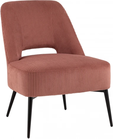 Кресло лаунж Stool Group Бостон велюр рельефный коралловый арт.УТ000039983