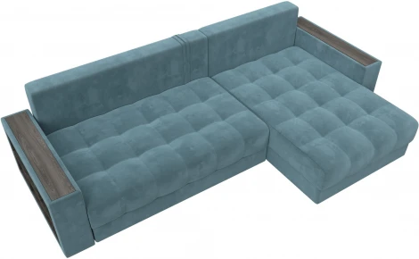 Диван угловой с декором и полкой Лига-050 НПБ Лига Диванов (Велюр) арт.128592