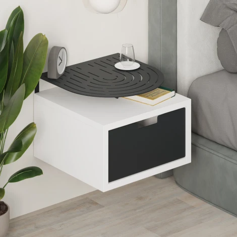 Тумба прикроватная OSLO NIGHTSTAND LEVE (ЛДСП,Металл/Черный,Белый) арт.LEV01137