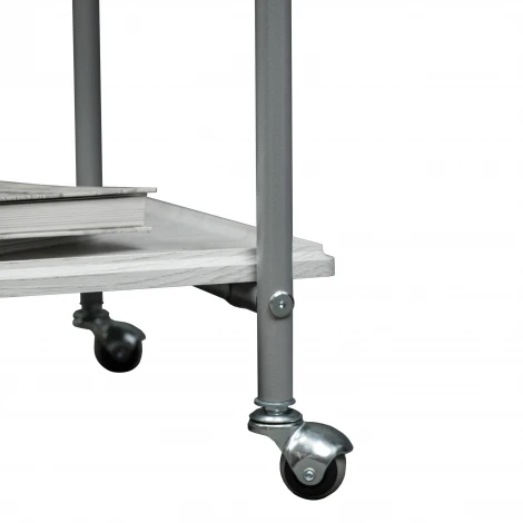 Стол сервировочный Оди металлик/белый/дуб дымчатый Mebelik 008847