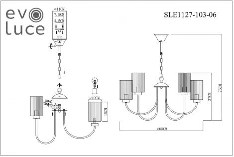 Подвесная люстра Evoluce Tilda SLE1127-103-06