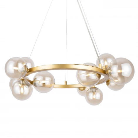 Подвесной светильник Maytoni Dallas MOD545PL-11G (220V, на тросе, шарики, кольцо, молекулы)