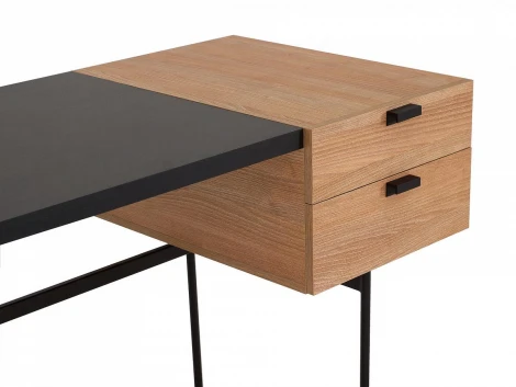 Стол рабочий Tanis ОГОГО 725559 (робиния брэнсон, черный)