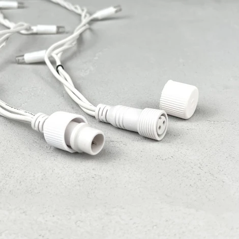 Гирлянда Бахрома 3,2 x 0,9 м белая с мерцанием белого диода 220В, 168 LED, провод белый каучук, IP65 Laitcom LL168BLW-8-2W