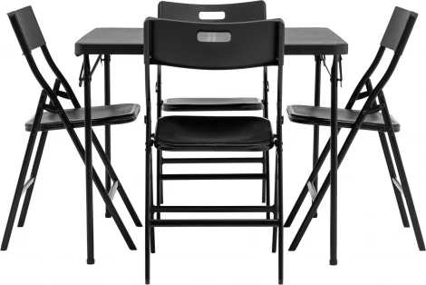 Комплект раскладного стола и стульев Кейт черный Stool Group арт.УТ000038896