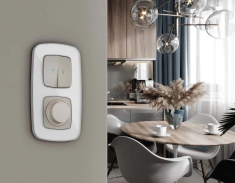 Рамка Ambrella Volt OMEGA Coint (Белый Стекло органическое/Серебро) 2-ая OF640132