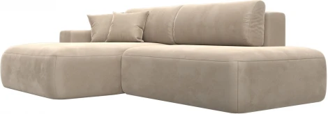Диван угловой Лига-036 НПБ Модерн левый угол (Бежевый/Велюр) Лига Диванов арт.121407L