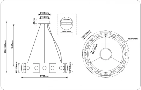 Подвесная люстра Ambrella High Light LH31027 (LED, 220V, на тросе)