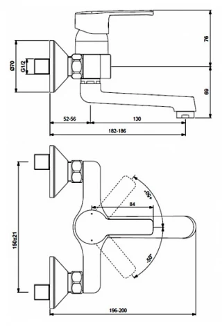 Смеситель Vidima Уно BA250AA для раковины