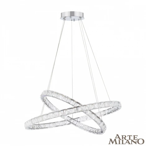 Подвесной светильник Arte Milano Venezia 311311/D800-D600 NI (регулировка яркости, LED, 220V, хрусталь, пульт управления, на тросе)