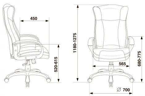 Кресло руководителя Бюрократ CH-879N коричневый Boroko-37 эко.кожа крестовина пластик