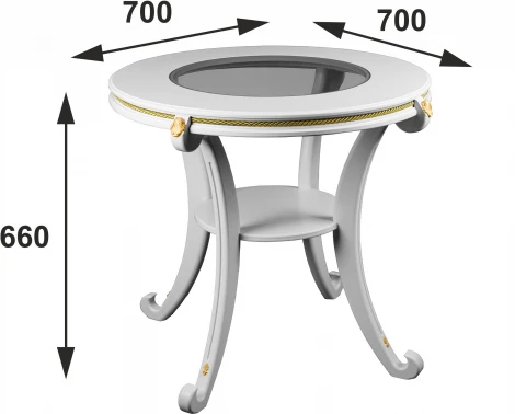 Стол журнальный Глория С молочный дуб Л Mebelik арт.008628