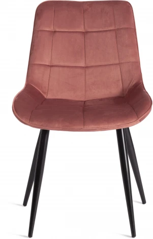 Стул ABRUZZO (mod. 8060) металл/вельвет, 52 х 63 85 см, коралловый (HLR 44)/черный Tetchair 19236