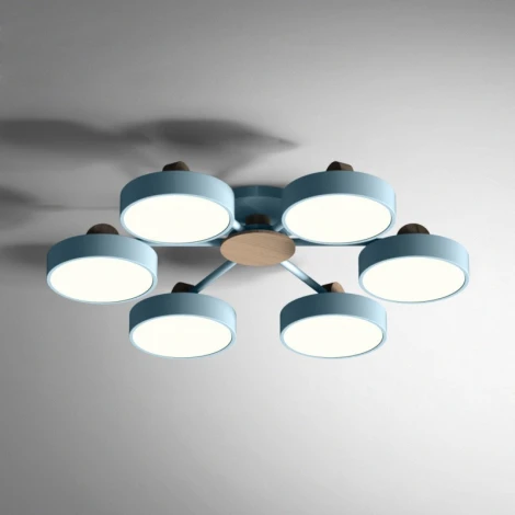 Потолочная люстра Move 6 Blue Imperiumloft Move_01 (178256-26) (LED, 220V, пульт управления, круглые)