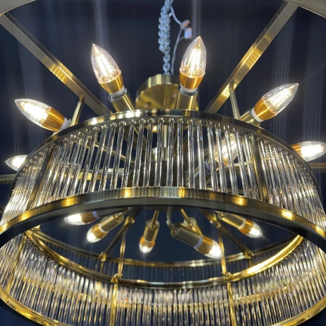 Потолочная люстра на штанге RH Marais Round Chandelier D100 ImperiumLoft 40,2668 (228942-22, Умный дом)
