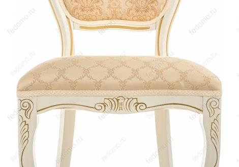 Деревянный стул Woodville Лауро патина золото / бежевый тесьма 11 371810