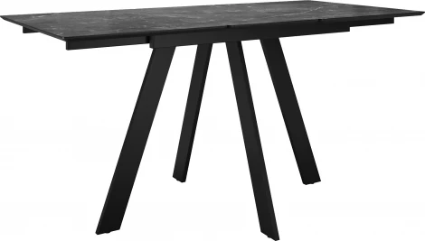 Стол DikLine DKD120, керамика 120(160)х80, мрамор черный матовый, опоры черные (2 уп.) арт.00-00075778