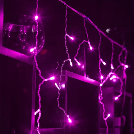 Бахрома светодиодная, 2м. 48 светодиодов, розовый свет Uniel ULD-B2005-048/DTA PINK IP20