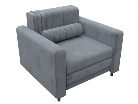 Кресло Лига-070 (ЛДСП,Брус,Фанера/Дерево/Велюр/Серый) Лига Диванов 132554