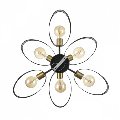 Потолочная люстра на штанге Lumion Vivana 8153/6C черный/медный, металл Е27 6*60W 220V