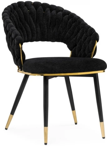 Стул Woodville на металлокаркасе Rakel black / gold 15555