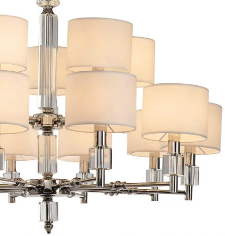 Подвесная люстра большая Lumien Hall Малье LH1053/15H-NK-WT