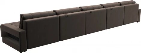 Диван п-образный с полками Лига-053 НПБ МегаЛонг Лига Диванов (Велюр) арт.129008