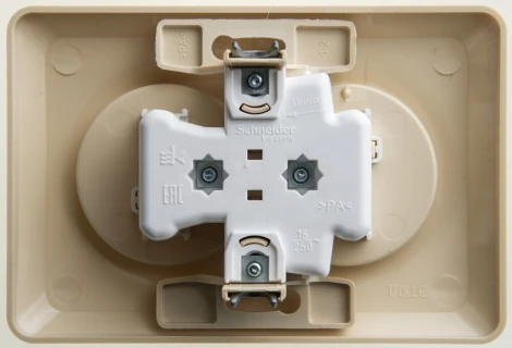 Розетка встраиваемая двойная без заземления (кремовый) Systeme Electric Этюд PC16-005K