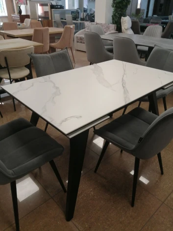 Стол обеденный Сальери Hesby Керамика,МДФ/Белый мрамор арт.HSBM_Saljeri_1