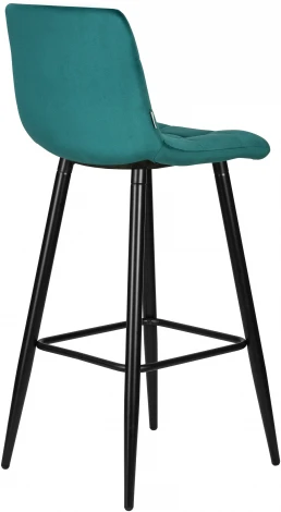 Стул барный Dobrin NICOLE (черные матовые ножки, морской волны велюр (108-119))
