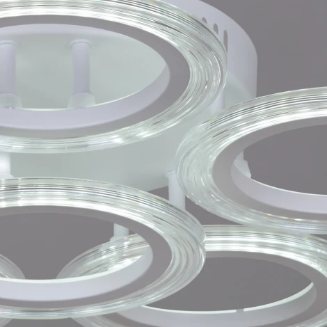 Потолочная люстра светодиодная на штанге с пультом Reluce 09812-3.3-06A WH (ночной режим, 220V, кольцо)