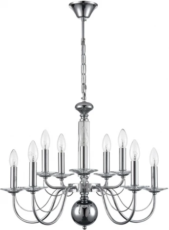 Подвесная люстра Lumion Incanto 8034/10 хром, металл/стекло Е14 10*40W 220V (на цепи, подсвечник, свеча)