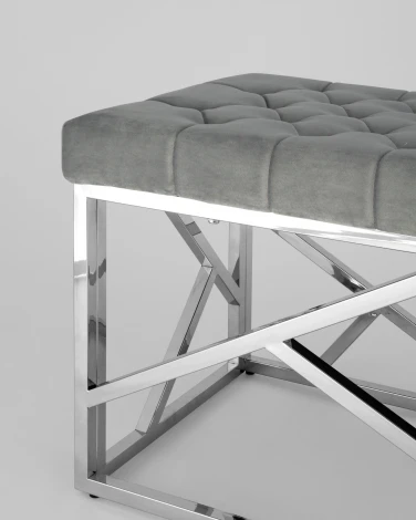 Банкетка-скамейка Stool Group АРТ ДЕКО велюр серый сталь серебро УТ000001881