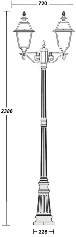 Наземный фонарь Oasis Light FARO-FROST L 91109fLA Bl (220V, фонарь, IP44)