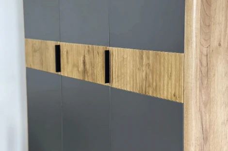 Адам Шкаф трехдверный, цвет дуб крафт золотой/графит Mebelson (арт.MSA-04.2564)