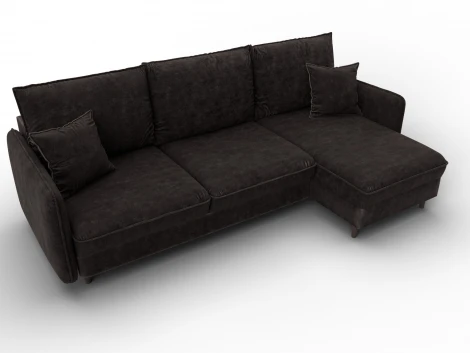 Диван угловой Лига-064 НПБ угол универсальный (ДСП/Дерево/Велюр/Коричневый) Лига Диванов 129644