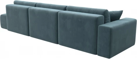 Диван прямой Лига-036 НПБ Модерн Лонг подлокотник слева (Бирюзовый/Велюр) Лига Диванов арт.121357L