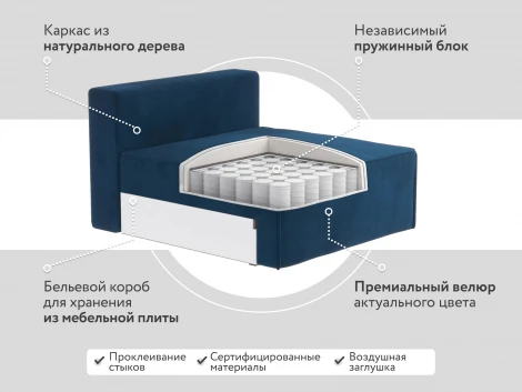 Диван угловой серый D1 Портленд AAA4151007 Premier 25