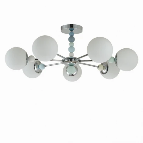Потолочная люстра на штанге Lumion Sunday 6525/7C хром E14 7*40W 220V (шарики)
