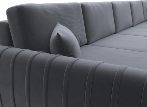 Диван П-образный Лига-057 НПБ МегаЛонг Лига Диванов (Велюр) арт.129358