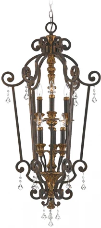 Подвесная люстра Marquette QZ-MARQUETTE6-B Quoizel (220V, на цепи, свеча)