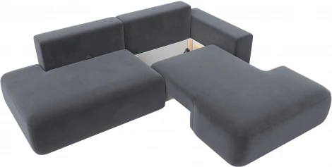 Диван угловой Лига-036 НПБ Модерн правый угол (Серый/Велюр) Лига Диванов арт.121412