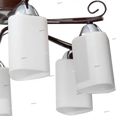 Люстра потолочная Toscom Catrin, 6 плафонов, венге с хромом и белым