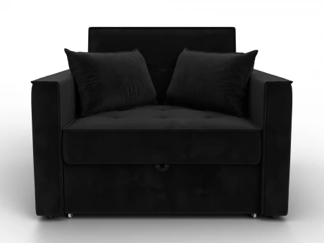 Кресло-кровать Лига-104 (80) (ЛДСП,Брус,Фанера,Велюр/Черный) Лига Диванов 134857