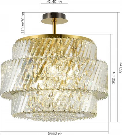 Потолочная люстра на штанге ST Luce Ritz SL6138.313.12 латунь/прозрачный E14 12*40W (220V, круглые)