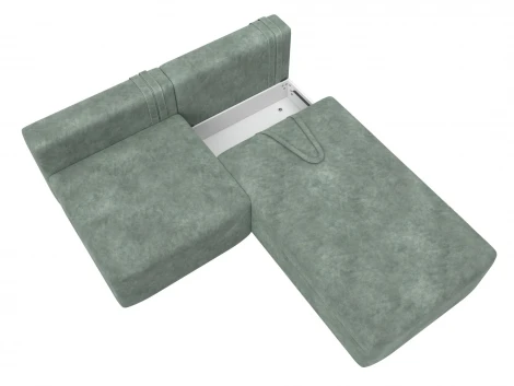 Диван угловой модульный Лига-060 НПБ угол универсальный (ЛДСП,Брус,Фанера/Пластик/Велюр/Зеленый) Лига Диванов 129509