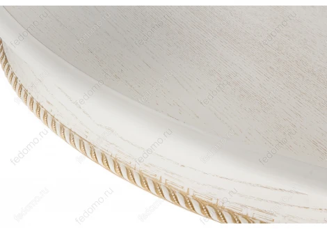 Деревянный стол Woodville Павия молочный / патина золото 406082